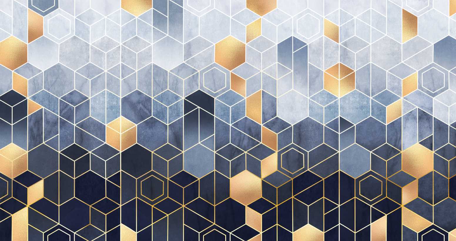 White and Blue Hexagons